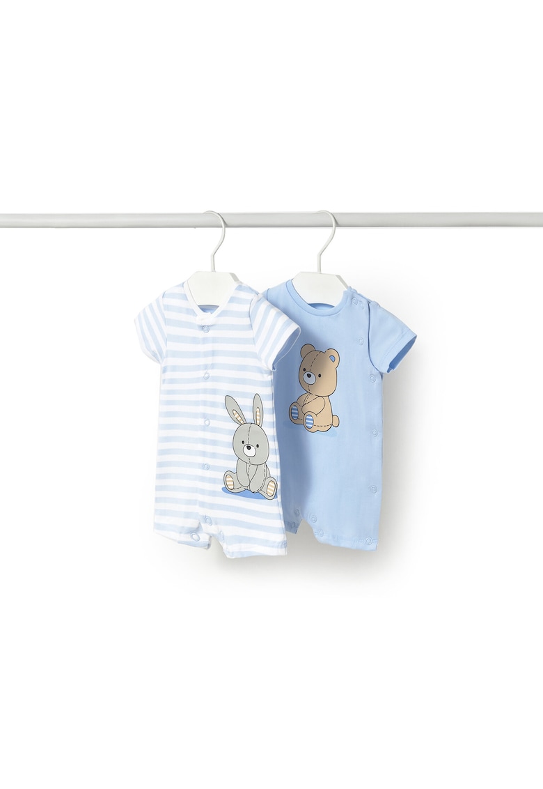 Set 2 Salopete pentru copii -  1707 - bumbac - albastru