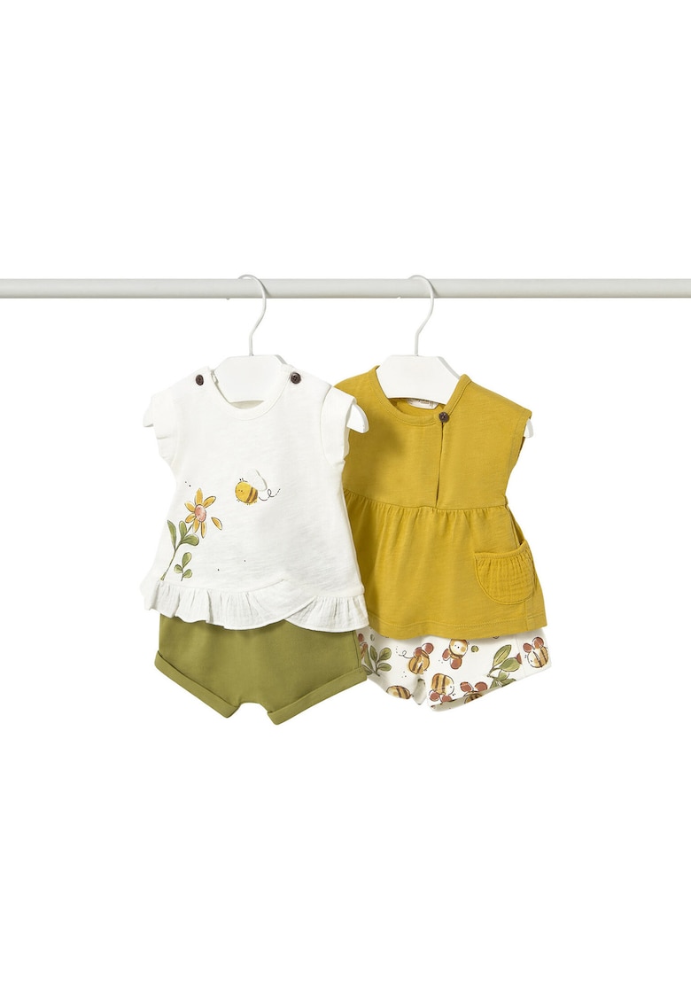 Compleuri copii - alb - verde - bumbac -