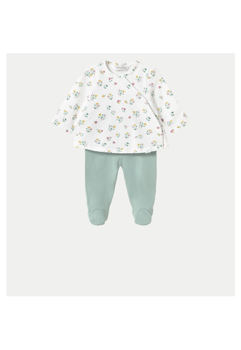 Compleu pentru copii - 1588 12 JADE - bumbac/elastan - verde/alb