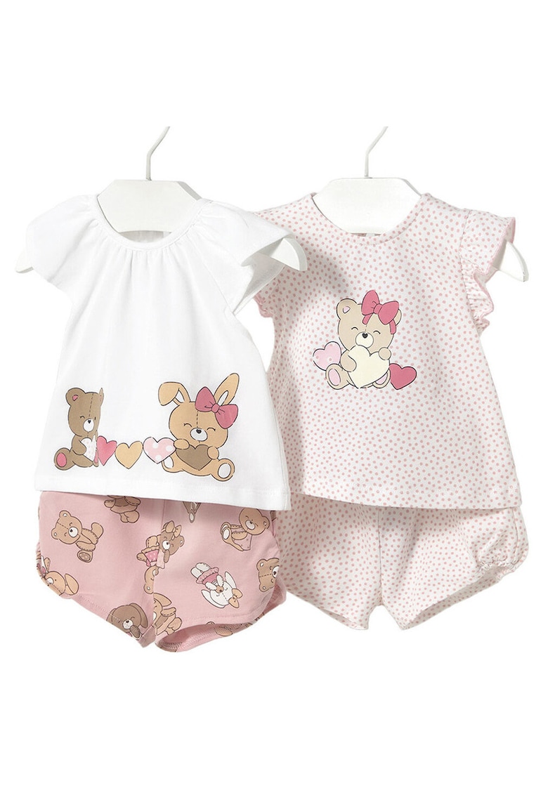 Compleu copii - 1671 53 - bumbac/elastan - alb/roz