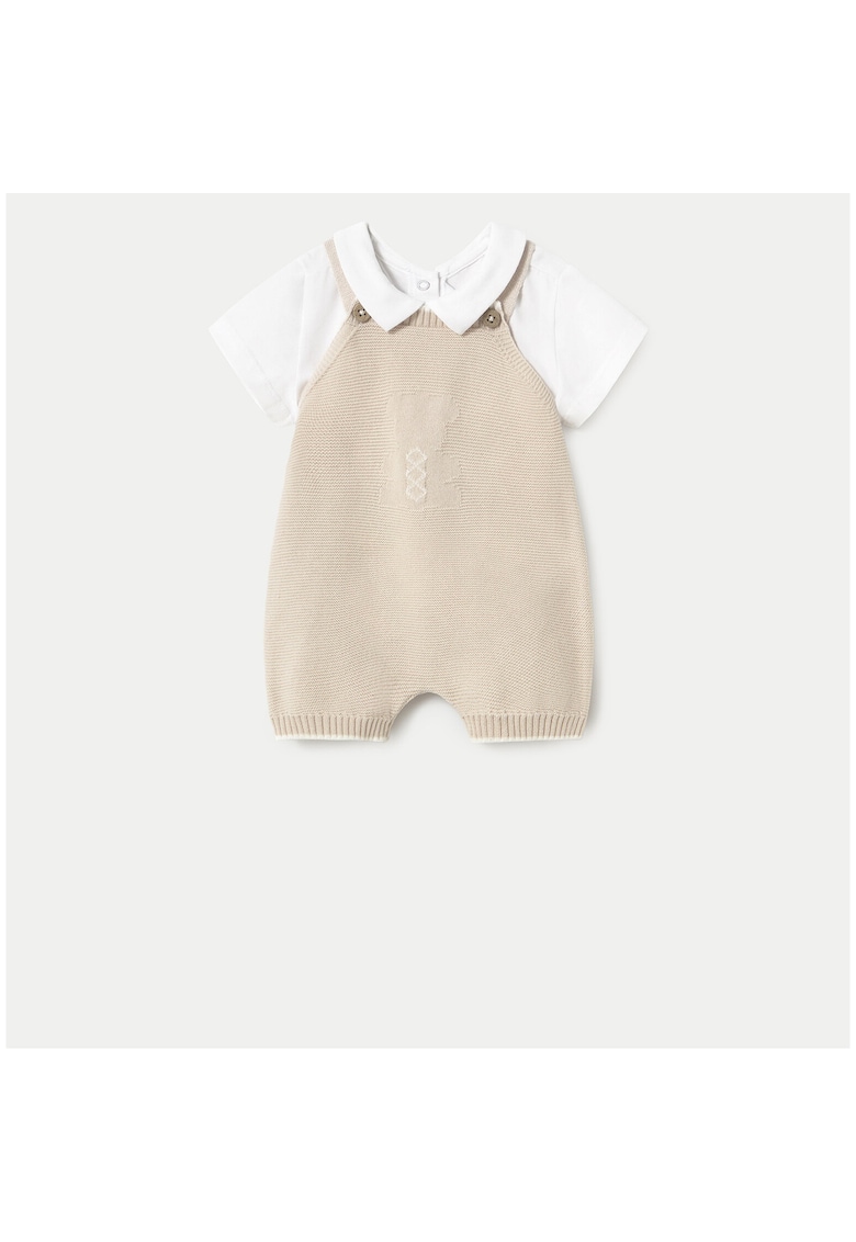 Salopeta pentru copii -  1607 53 - bumbac/elastan - bej/alb -