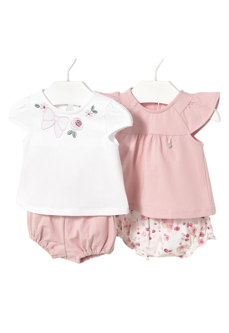 Set 2 Compleuri pentru copii - 1663 27 - bumbac - roz/alb