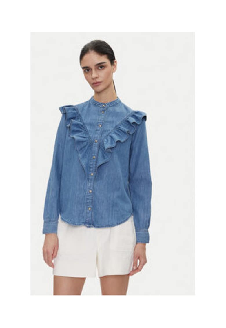 Bluza dama - PL305092 000DENIM - Albastru - bumbac - in - lyocell
