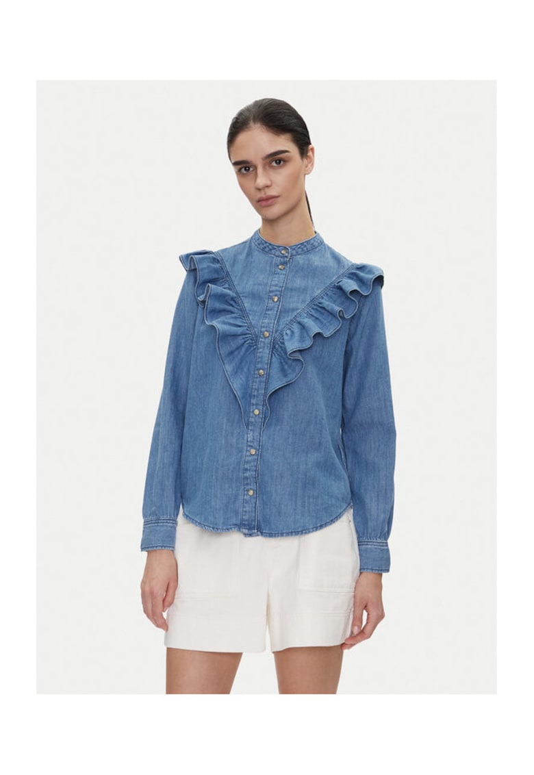 Bluza dama - PL305092 000DENIM - Albastru - bumbac - in - lyocell