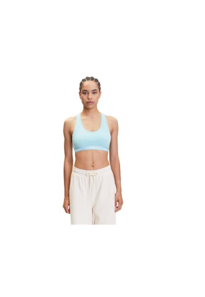 Bustiera sport dama - bumbac si modal - albastru - elastan -