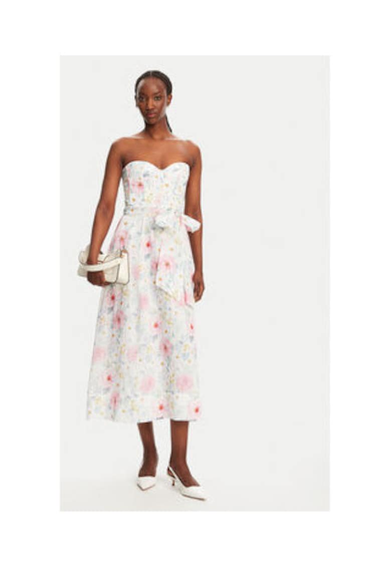 Rochie VARA florala - alb - 100% bumbac