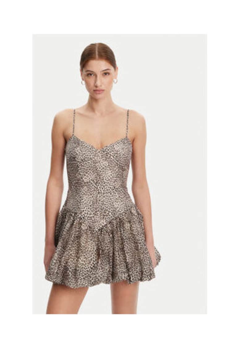 Rochie model LEOPARD - 70% lyocell maro -