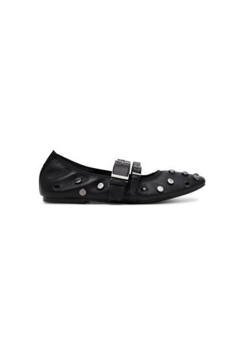 Balerini K1552868 - Piele naturala - Negru - Negru