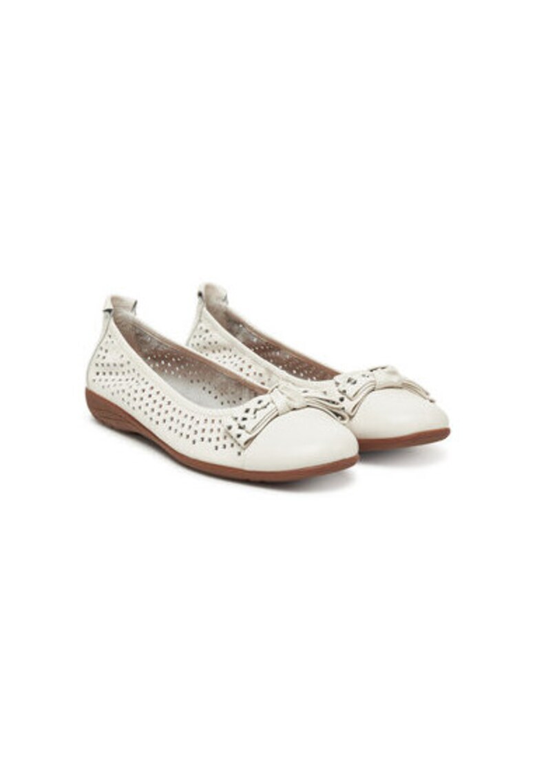 Balerini 74824 - Piele naturala - Alb - Alb
