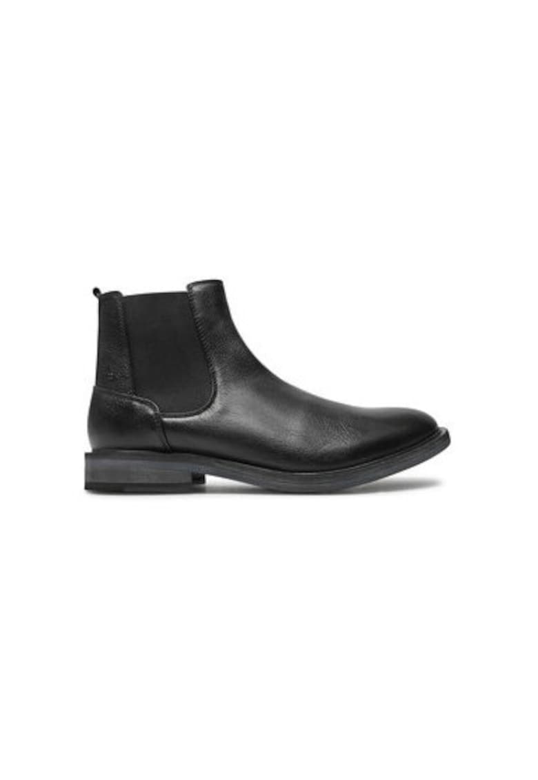 Botine cu glezna joasa pentru barbati 31603 - Piele naturala - Negru - Negru
