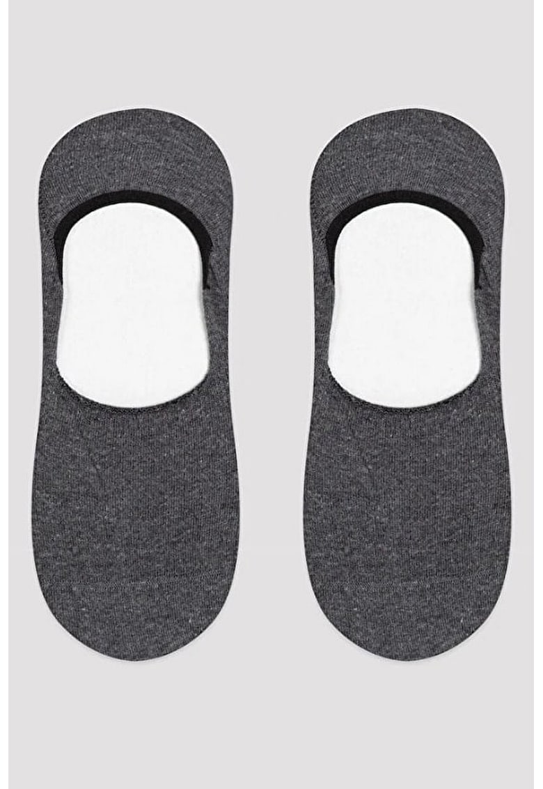 Set de sosete foarte scurte - 2 Perechi - Gri inchis melange