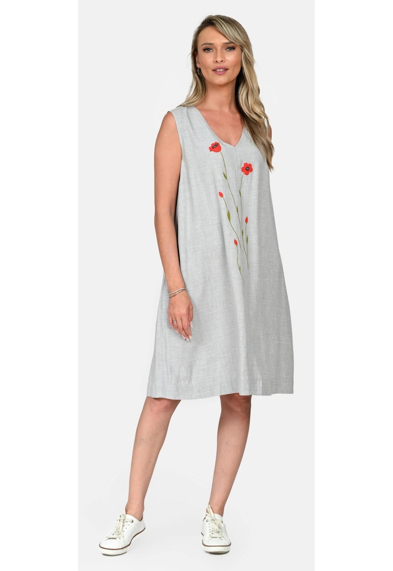 Rochie Dama - V-Neckline V341 - cu Pictura Realizata Manual