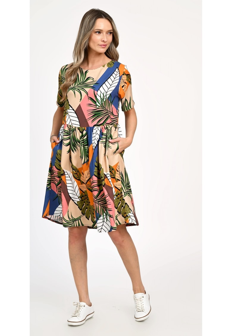 Rochie cu model tropical V343