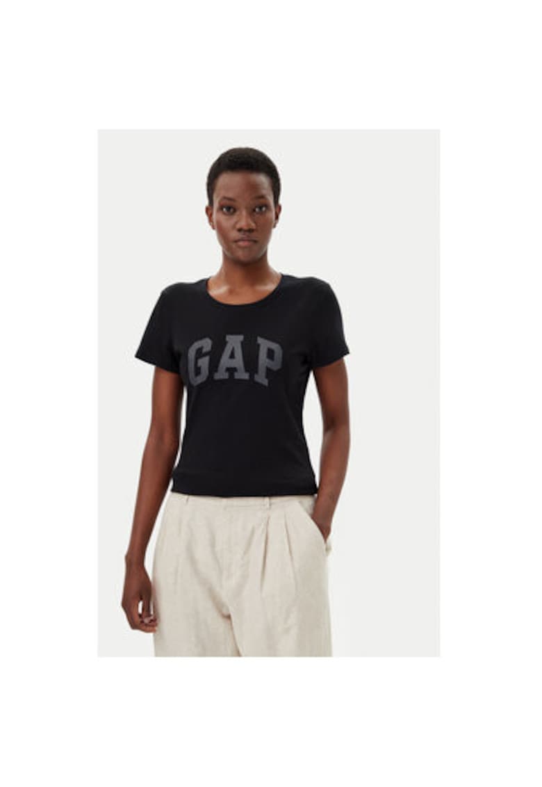 Tricou din bumbac cu logo - Negru