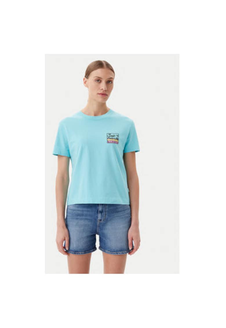 Tricou dama EQWZT03181 - Bumbac organic - Turcoaz - Turcoaz