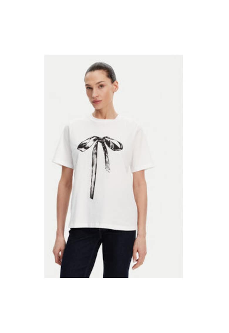 Tricou dama 53-2117 - Bumbac - Alb - Alb