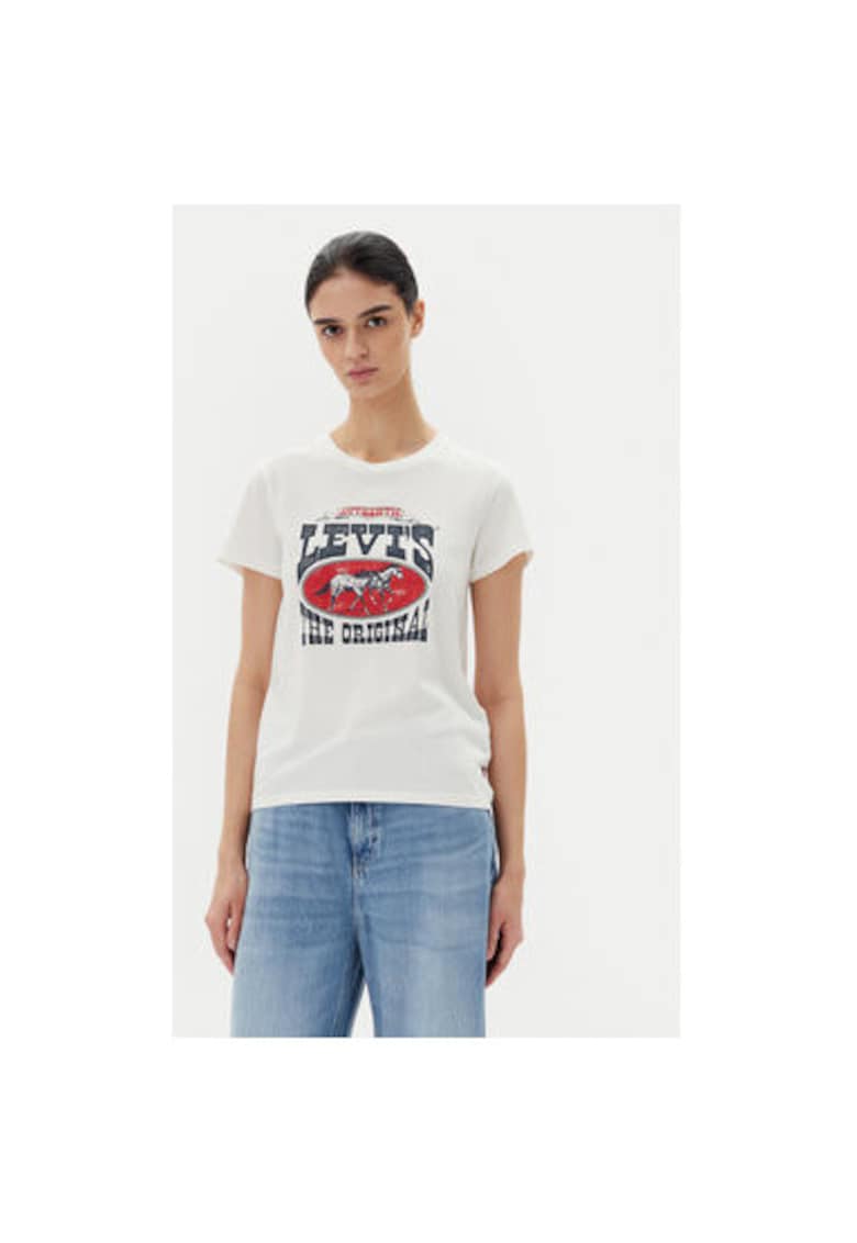 Tricou dama Levi S - 17369-3022 - Bumbac - Alb