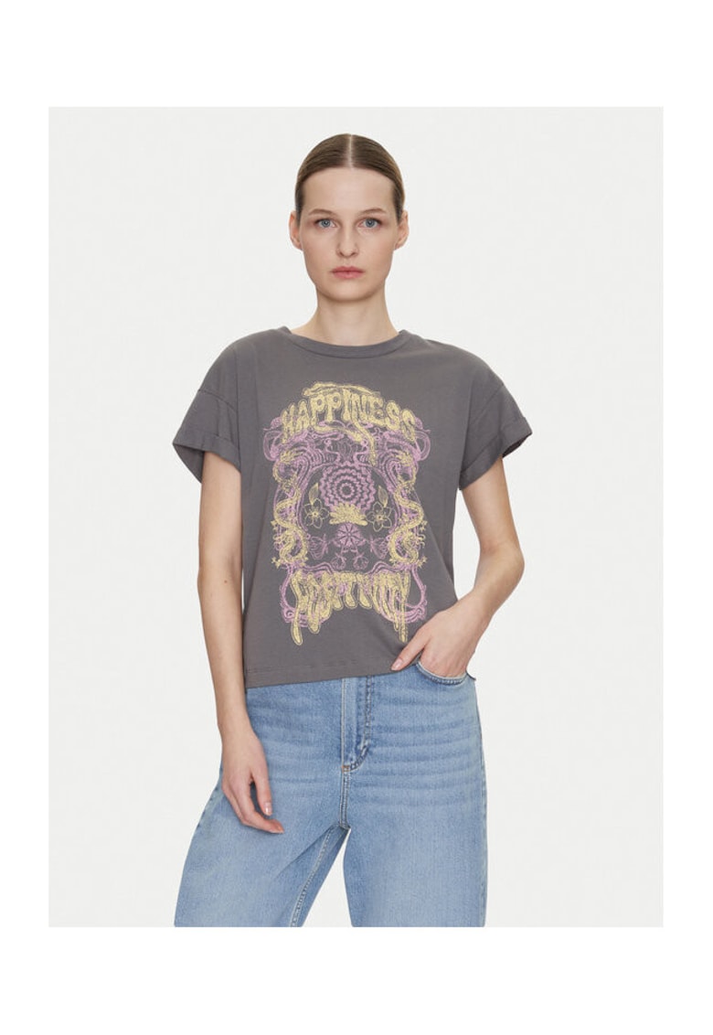 Tricou dama 27033385 - Bumbac - Gri - Gri