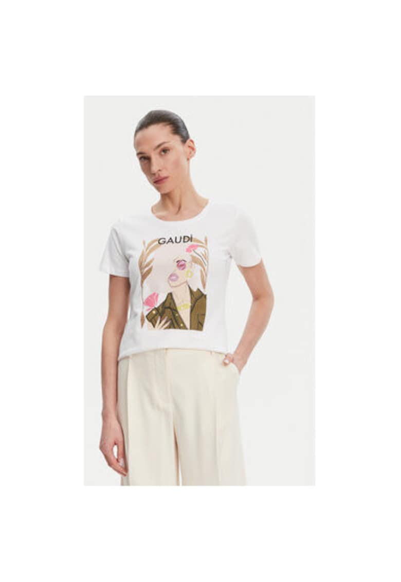 Tricou dama 511BD64035 - Bumbac - Alb