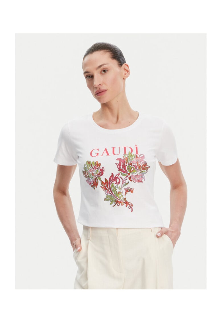 Tricou dama 511BD64036 - Bumbac - Alb - Alb