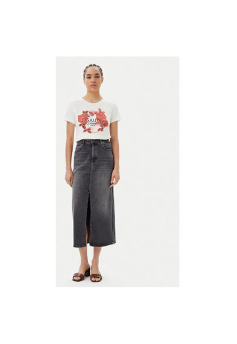 Tricou dama 511FD64014 - Bumbac - Ecru - Ecru