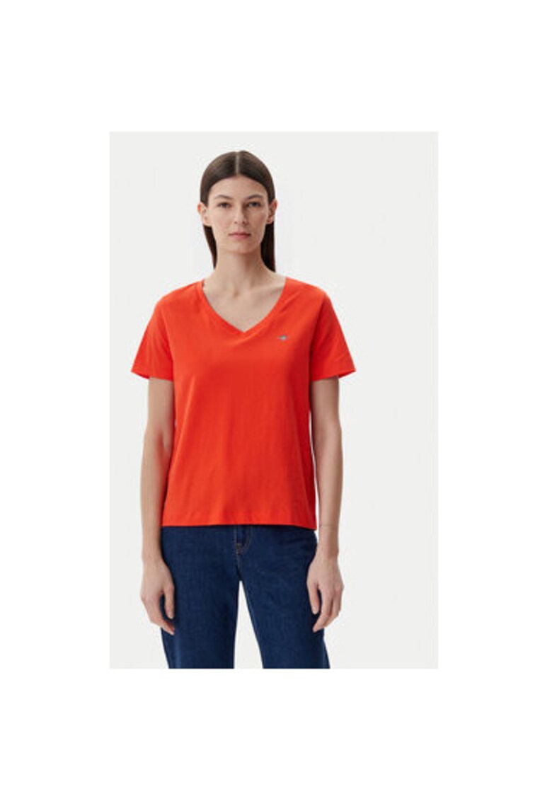 Tricou dama 4200750 - Bumbac - Portocaliu - Portocaliu