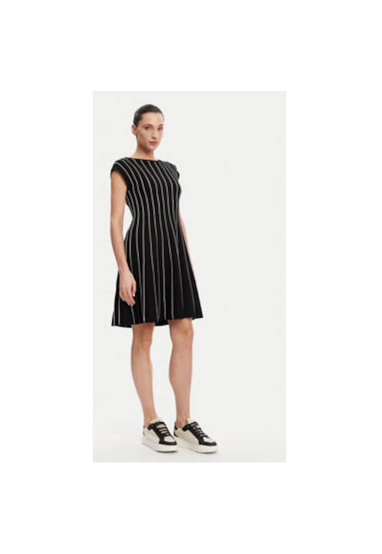 Rochie dama DD4J8E21 - Rayon/Nylon - Negru - Negru