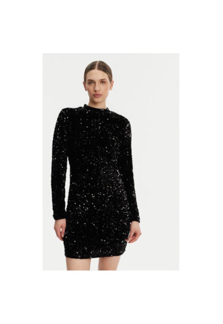 Rochie dama P4ID6XQY - Poliester - Negru - Negru