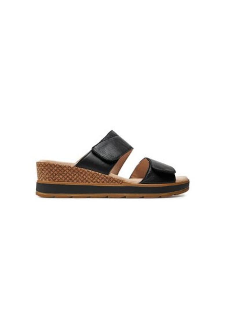 Slapi dama - 9-27250-42 - Piele naturala - 36 EU - Negru