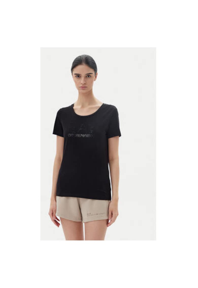 Tricou dama Emporio Armani - 7W000094 AF10373 - Bumbac - Negru - Negru