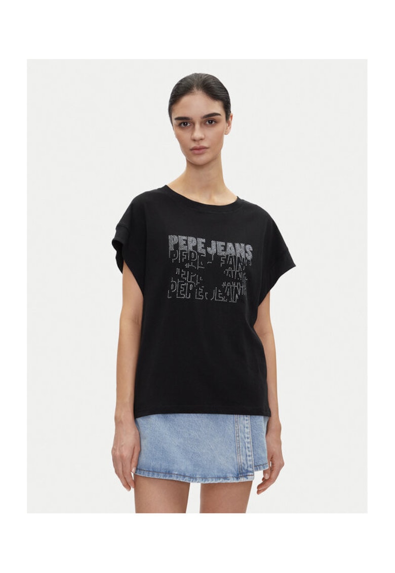 Pepe Jeans Tricou dama PL505996 - Bumbac - Negru - Negru