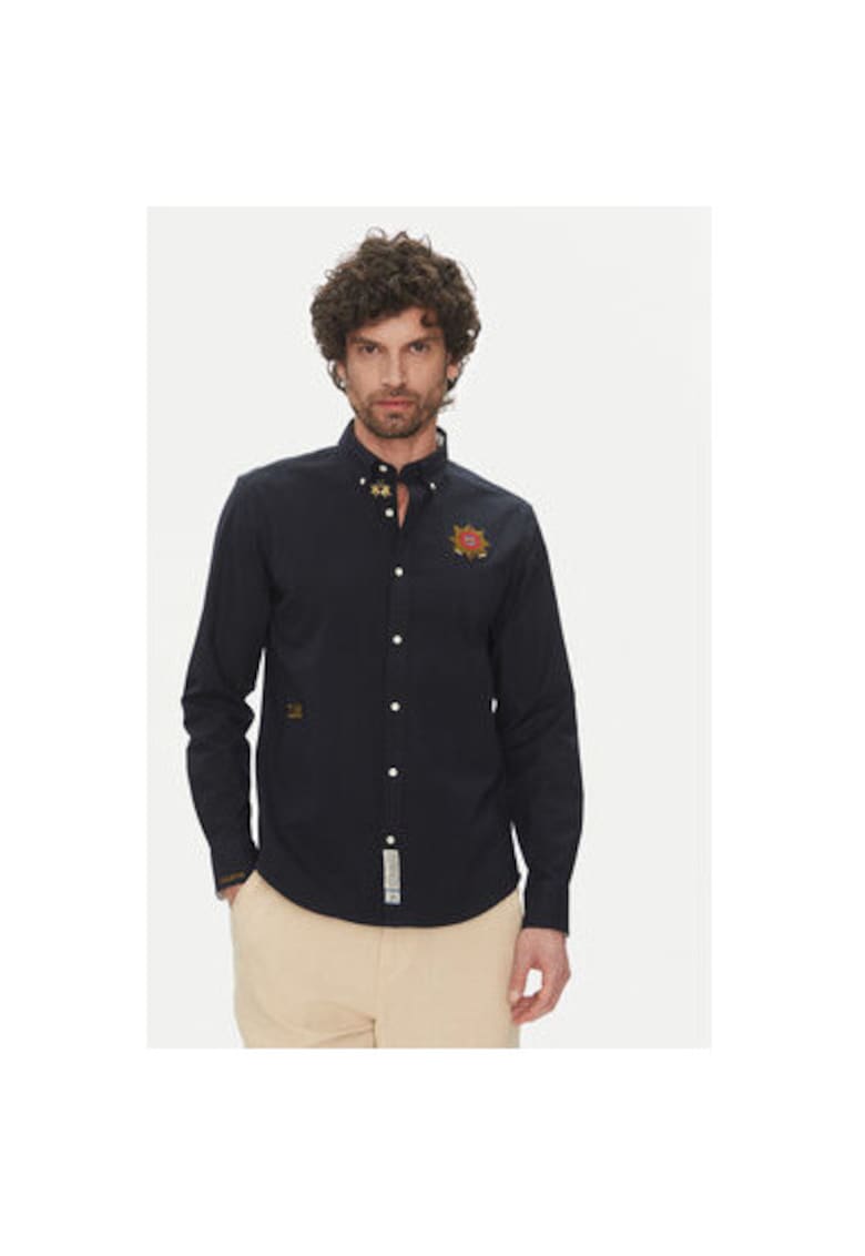 Camasa barbati OX092 - Bumbac - Bleumarin - Bleumarin