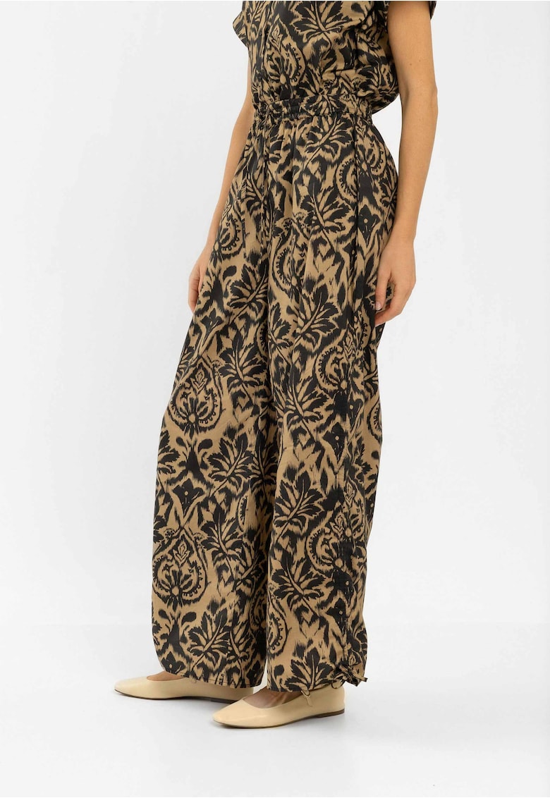 Pantaloni dama R-Capri - maro - negru cu model