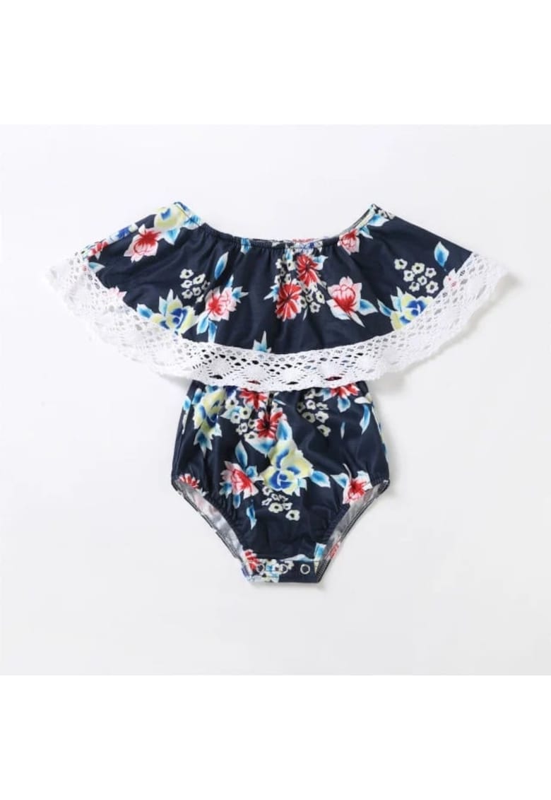 Body Model AL 12168 cu imprimeu floral - Bleumarin