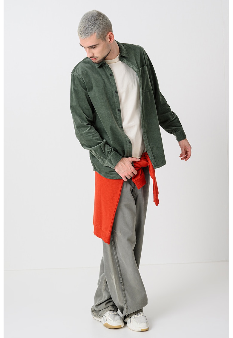 Camasa de bumbac cu maneci cazute Camasa de bumbac cu maneci cazute