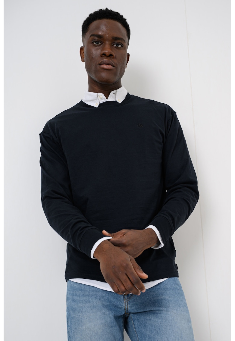 Bluza relaxed fit de bumbac organic - Gri carbune