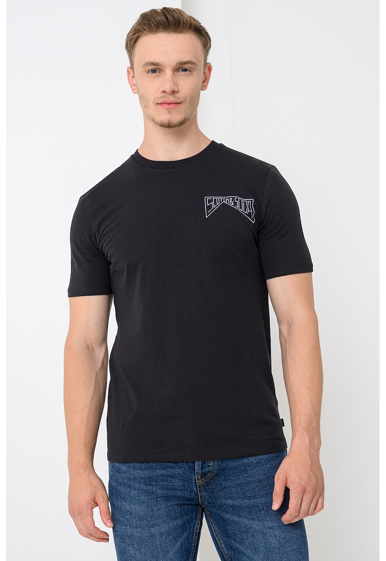 Tricou de bumbac organic cu logo pe piept Tricou de bumbac organic cu logo pe piept