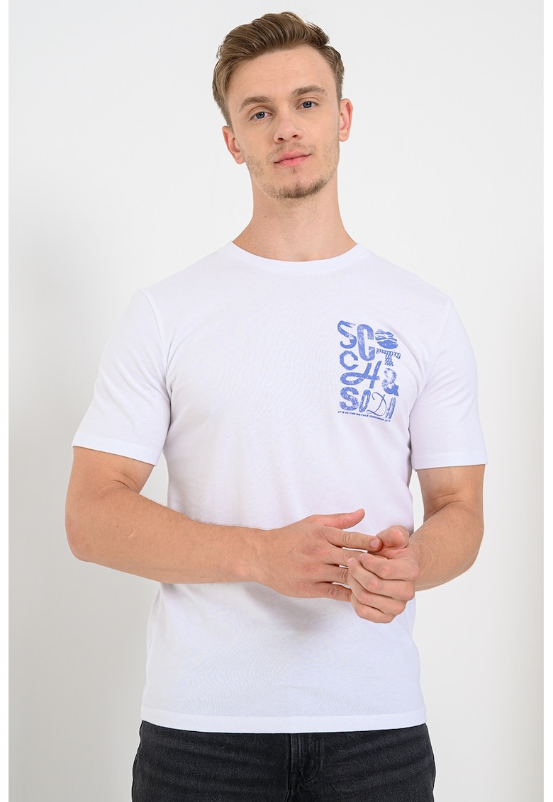 Tricou de bumbac organic cu logo pe piept Tricou de bumbac organic cu logo pe piept
