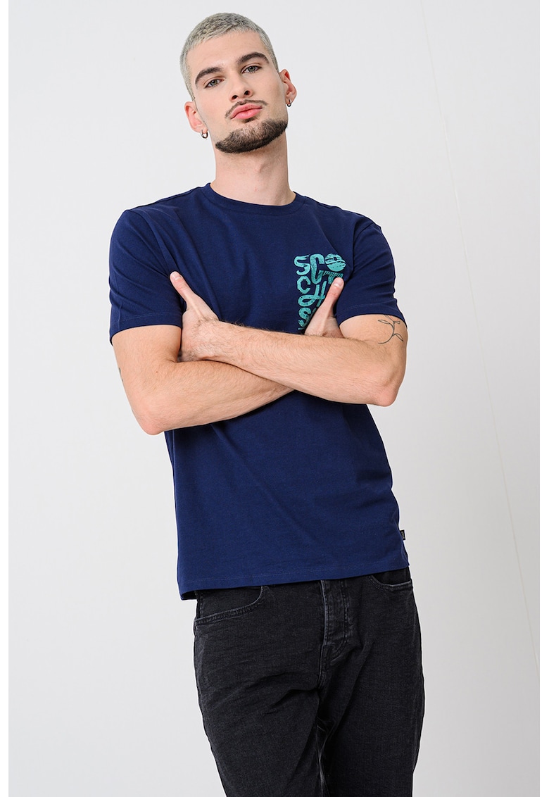 Tricou de bumbac organic cu logo pe piept