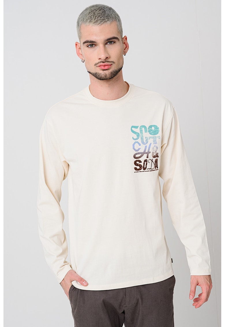 Bluza cu imprimeu grafic - Turcoaz/Bej deschis