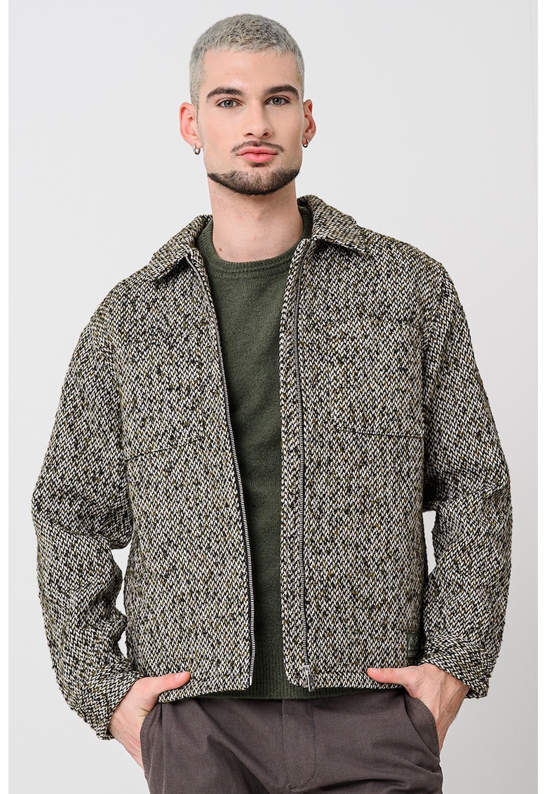 Jacheta cu fermoar din amestec de lana Jacheta cu fermoar din amestec de lana