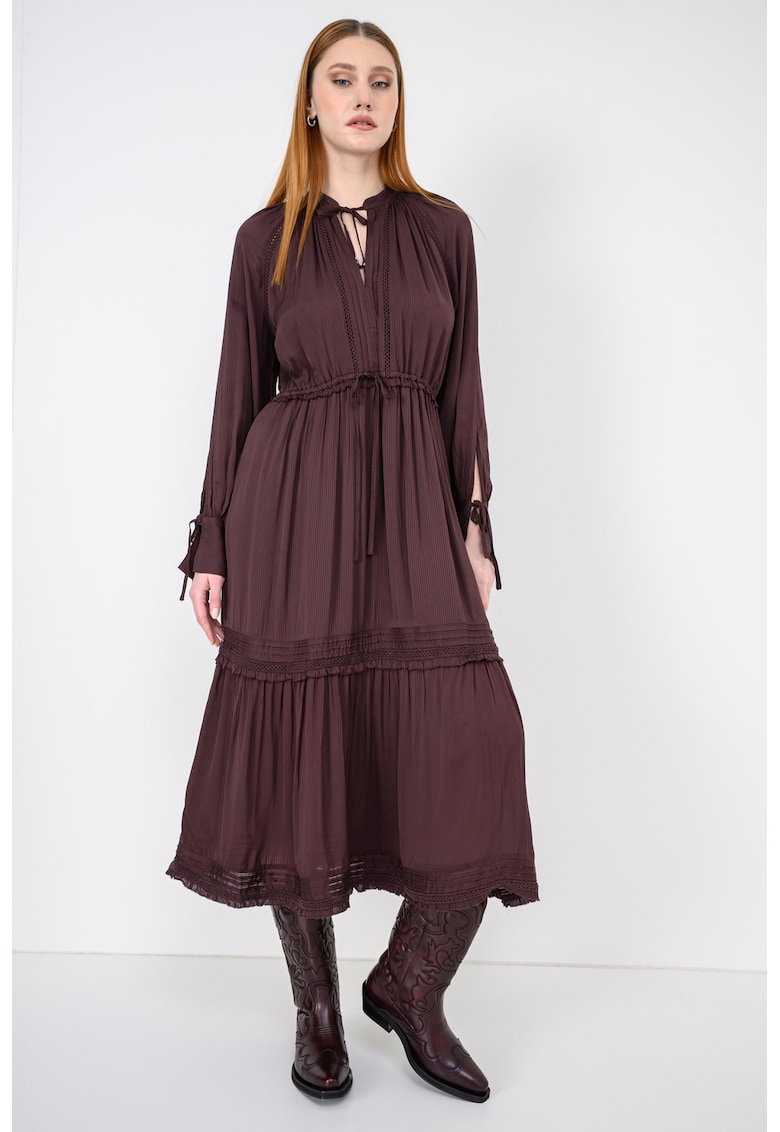 Rochie midi cu cordon in talie
