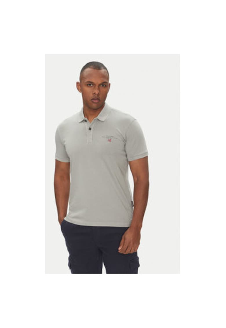 Tricou polo barbati NP0A4GB4H621 - Bumbac - Gri - Gri