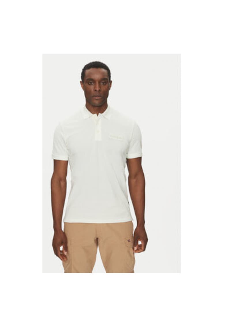Tricou polo barbati NP0A4IN92061 - Bumbac - Ecru Tricou polo barbati NP0A4IN92061 - Bumbac - Ecru