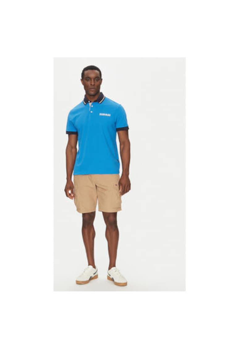Tricou polo barbati NP0A4ID4B2W1 - Bumbac - Albastru - Albastru