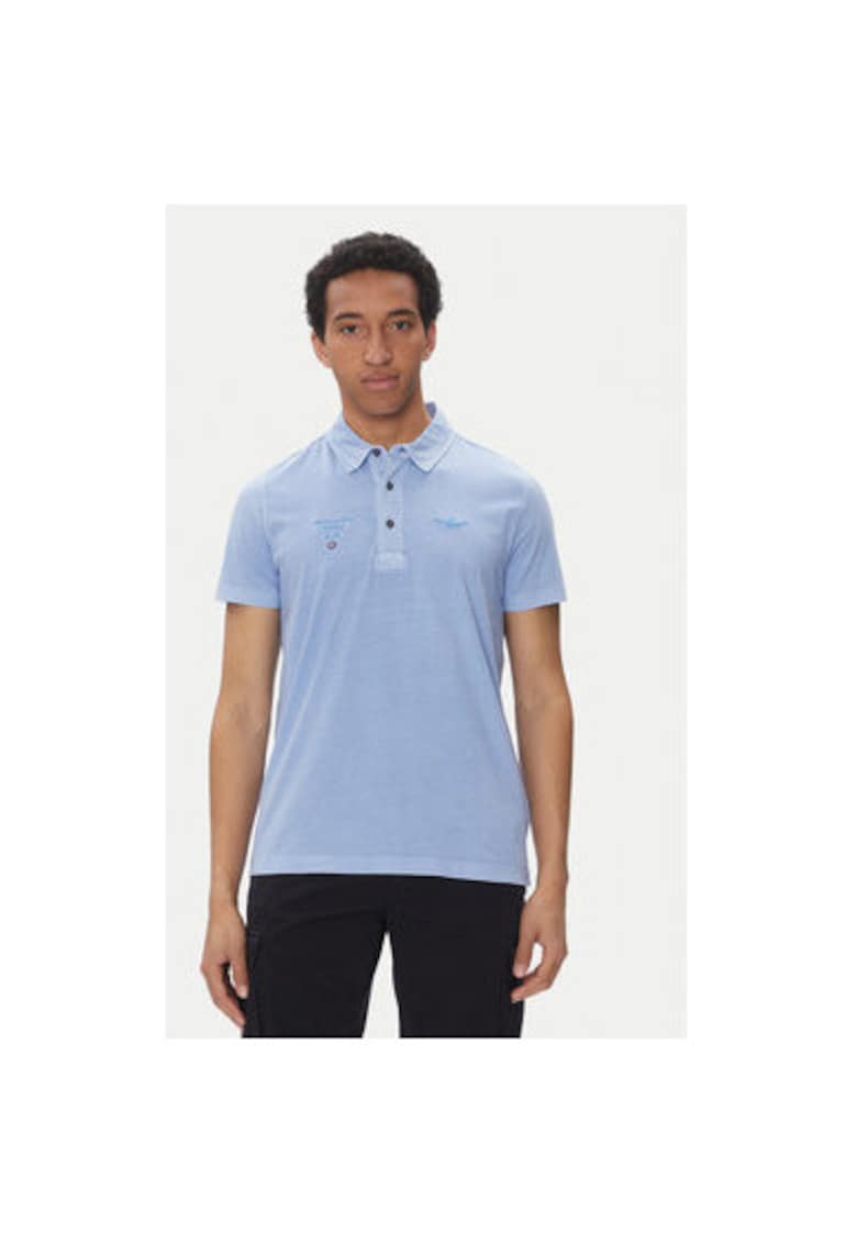 Tricou polo barbati 251PO1852J677 - Bumbac - Albastru deschis