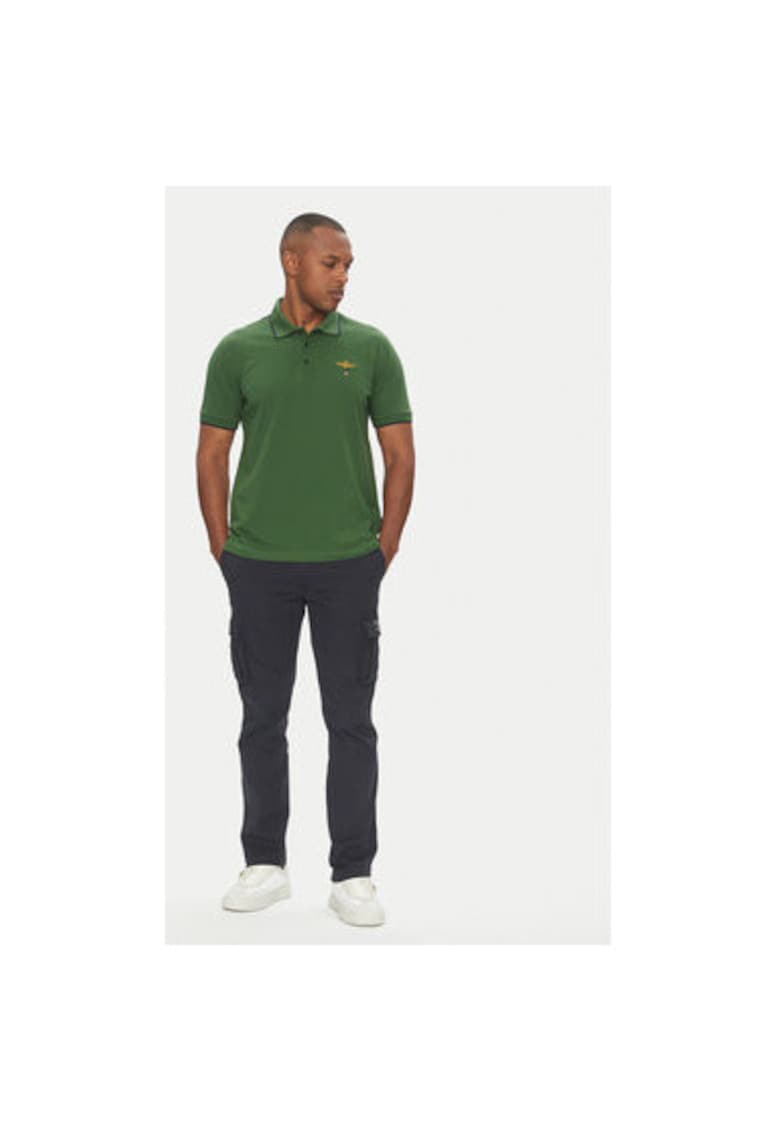 Tricou polo barbati  251PO1308P82 - Bumbac - Verde