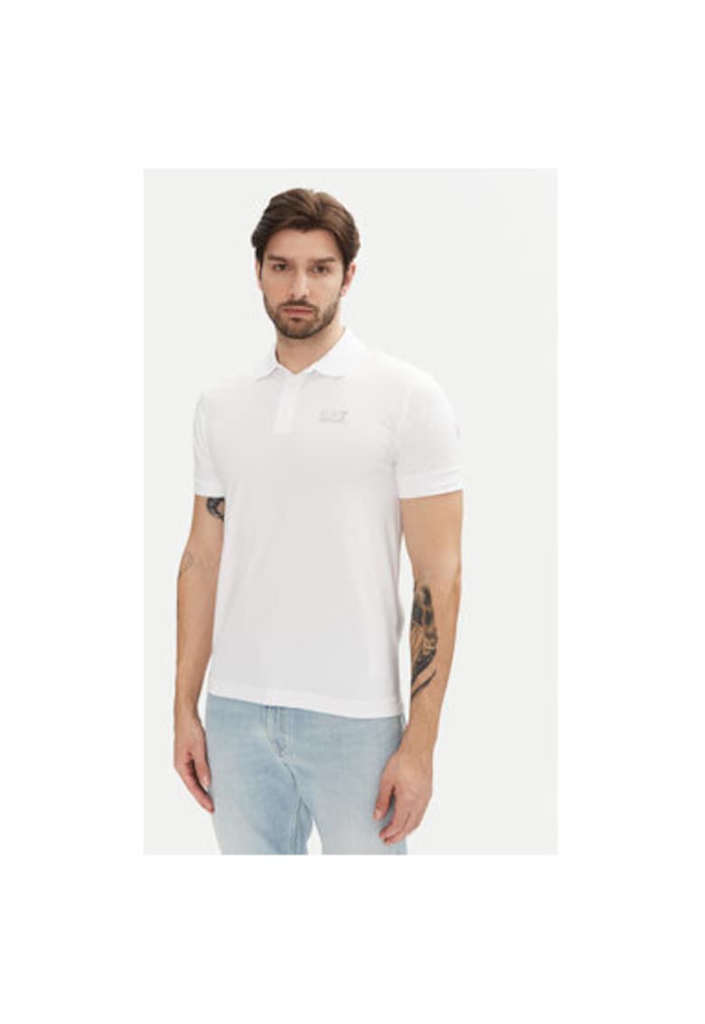Tricou polo barbati  Emporio Armani - 8NPF14 PJVQZ - Bumbac - Alb