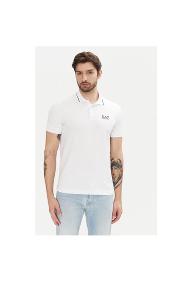 Tricou polo barbati  Emporio Armani - 8NPF16 PJVUZ - Bumbac - Alb