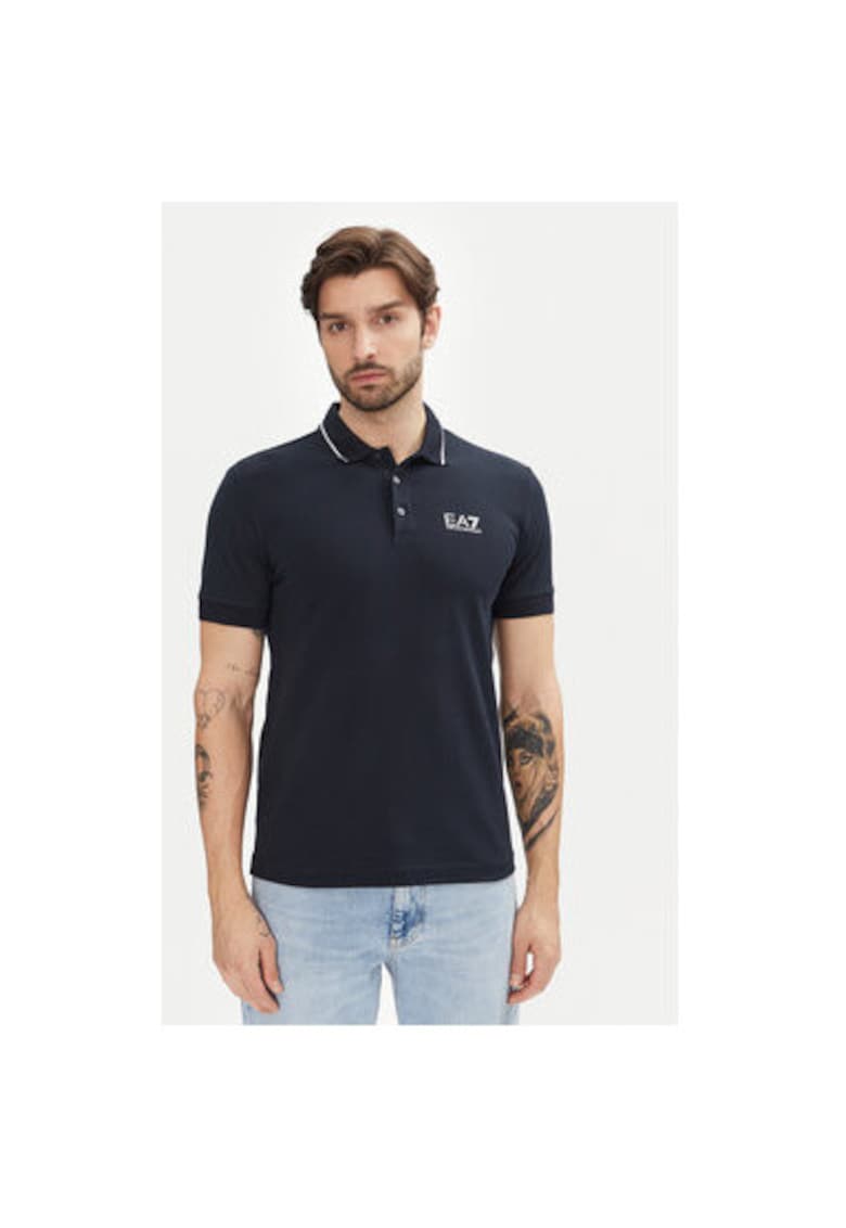 Tricou polo barbati  Emporio Armani - 8NPF16 PJVUZ - Bumbac - Bleumarin